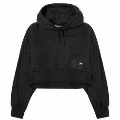 Adidas Y-3 Hoodies & Sweatshirts WOMEN'S STACKED BADGE CROPPED HOODY