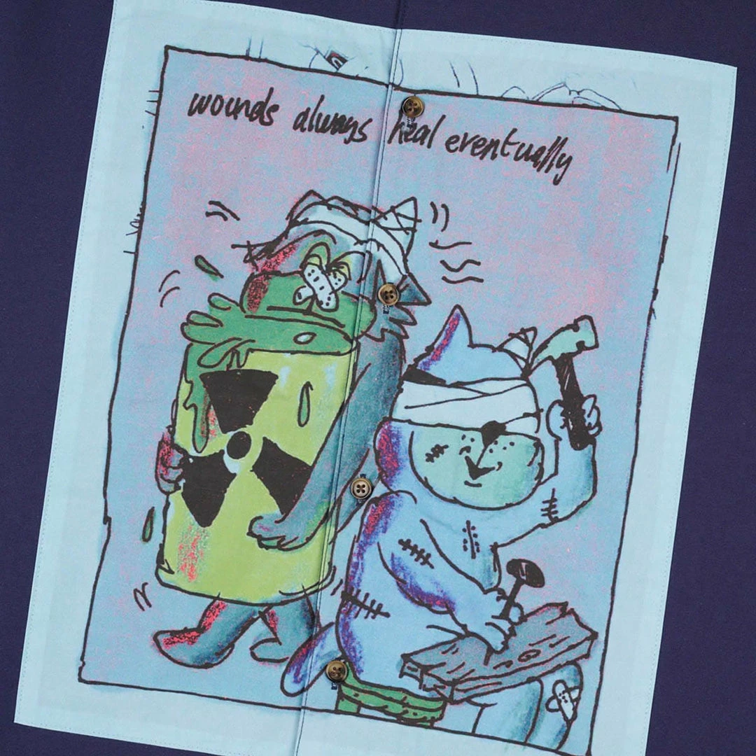 Best Pirce ๐ Brain Dead ๐ Shirts WOUNDS HEAL SHORT SLEEVE BUTTON UP ๐ Shirt โค๏ธ 3 Brain Dead Shirts WOUNDS HEAL SHORT SLEEVE BUTTON UP SHIRT