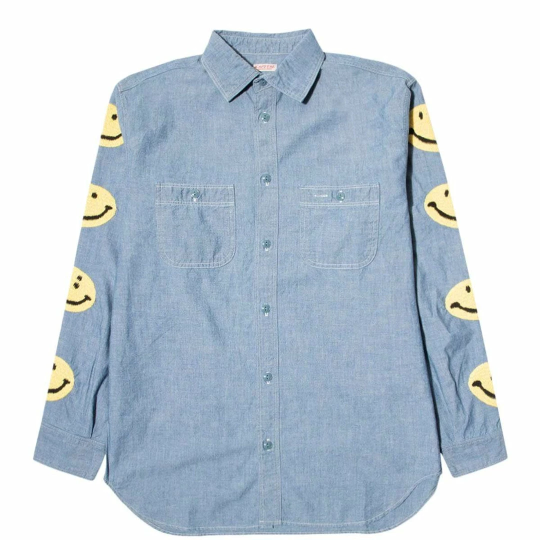 Cheap β Kapital CHAMBRAY WORK π SHIRT (SMILE) π 1 Kapital CHAMBRAY WORK SHIRT (SMILE)