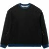 Kapital FLEECE KNIT X DENIM QUILTING NAVY 2TONES BIG SWEAT Hoodies & Sweatshirts