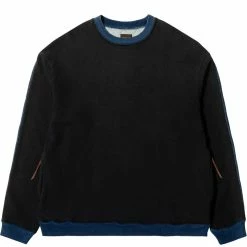 Kapital FLEECE KNIT X DENIM QUILTING NAVY 2TONES BIG SWEAT Hoodies & Sweatshirts