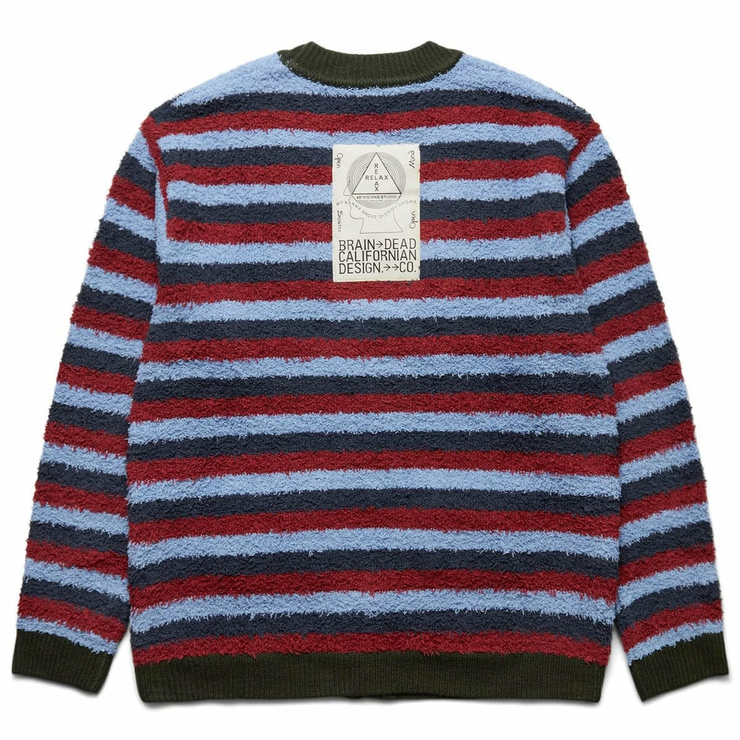 Promo βοΈ Brain Dead TEDDY FUR STRIPED CARDIGAN π₯ 2 Brain Dead TEDDY FUR STRIPED CARDIGAN