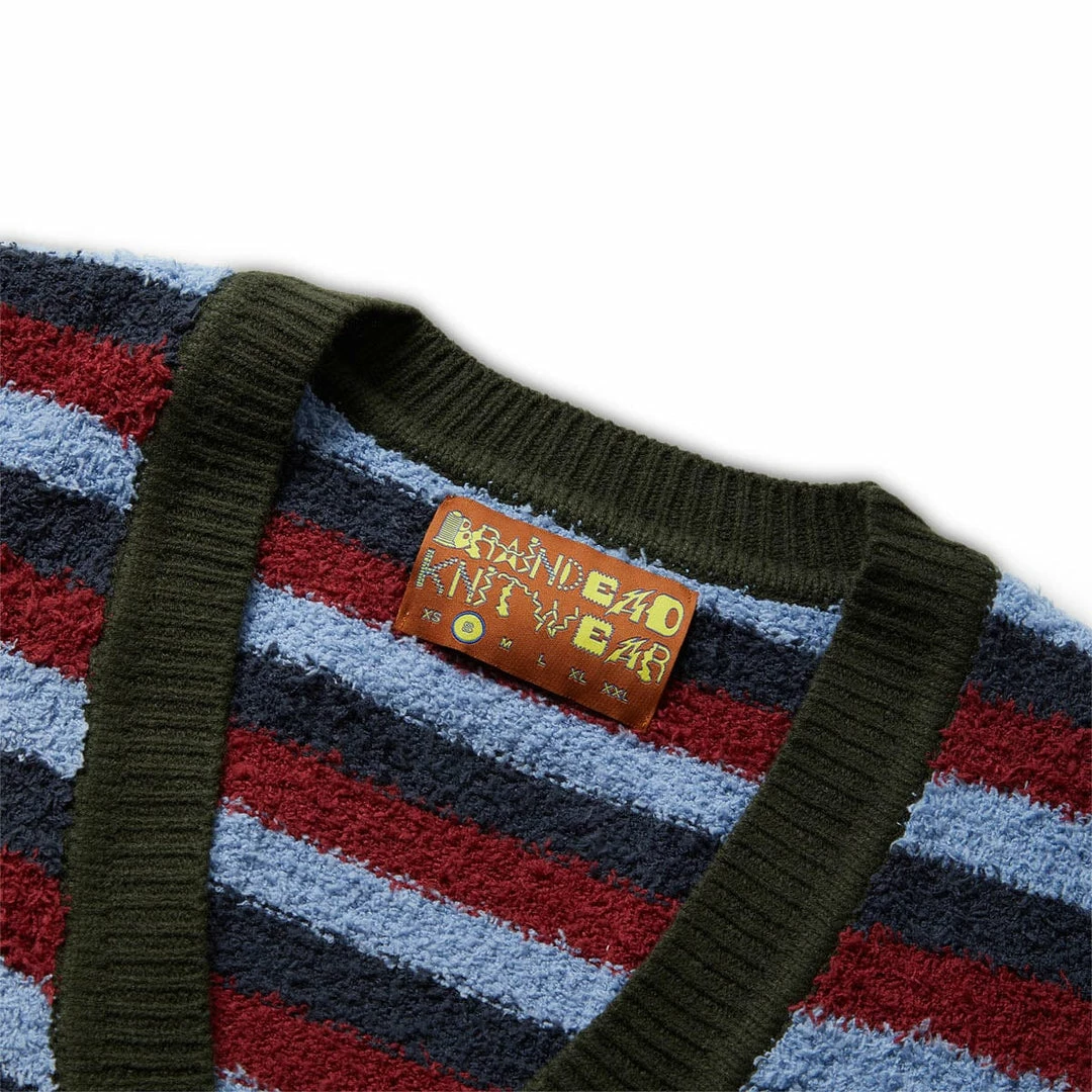 Promo βοΈ Brain Dead TEDDY FUR STRIPED CARDIGAN π₯ 3 Brain Dead TEDDY FUR STRIPED CARDIGAN