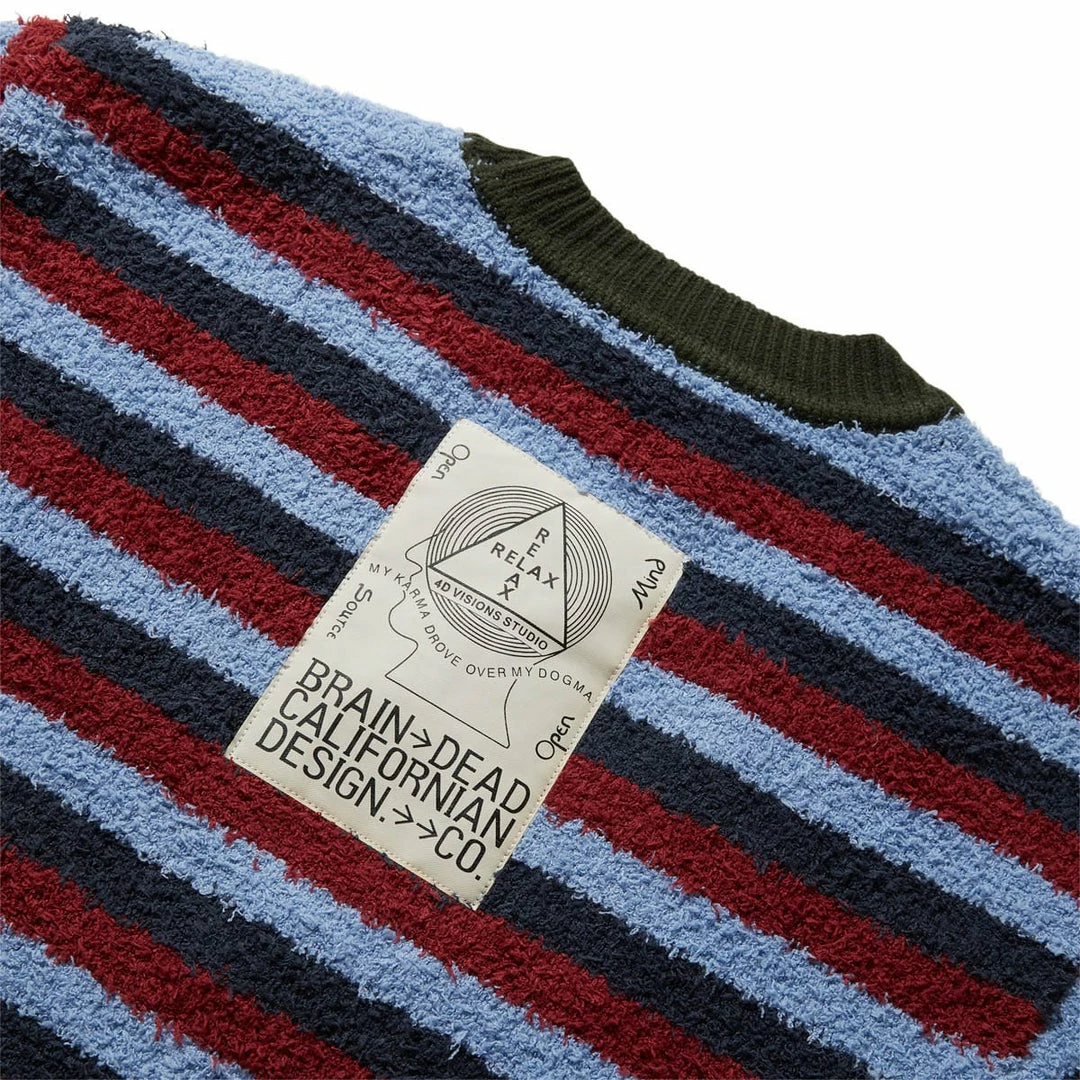 Promo βοΈ Brain Dead TEDDY FUR STRIPED CARDIGAN π₯ 6 Brain Dead TEDDY FUR STRIPED CARDIGAN