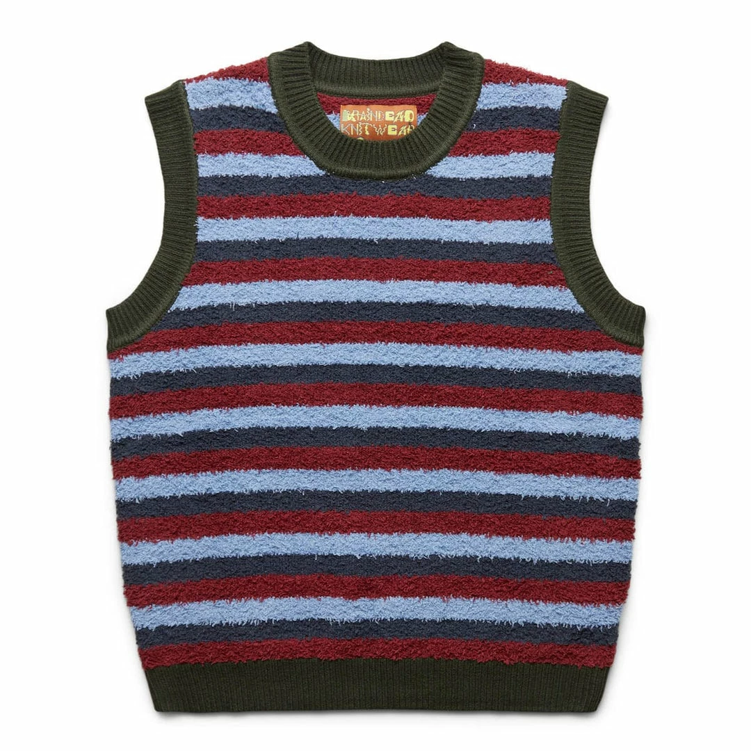 Brand new π Brain Dead TEDDY FUR STRIPED VEST Knitwear π 1 Brain Dead TEDDY FUR STRIPED VEST Knitwear