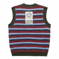 Brain Dead TEDDY FUR STRIPED VEST Knitwear