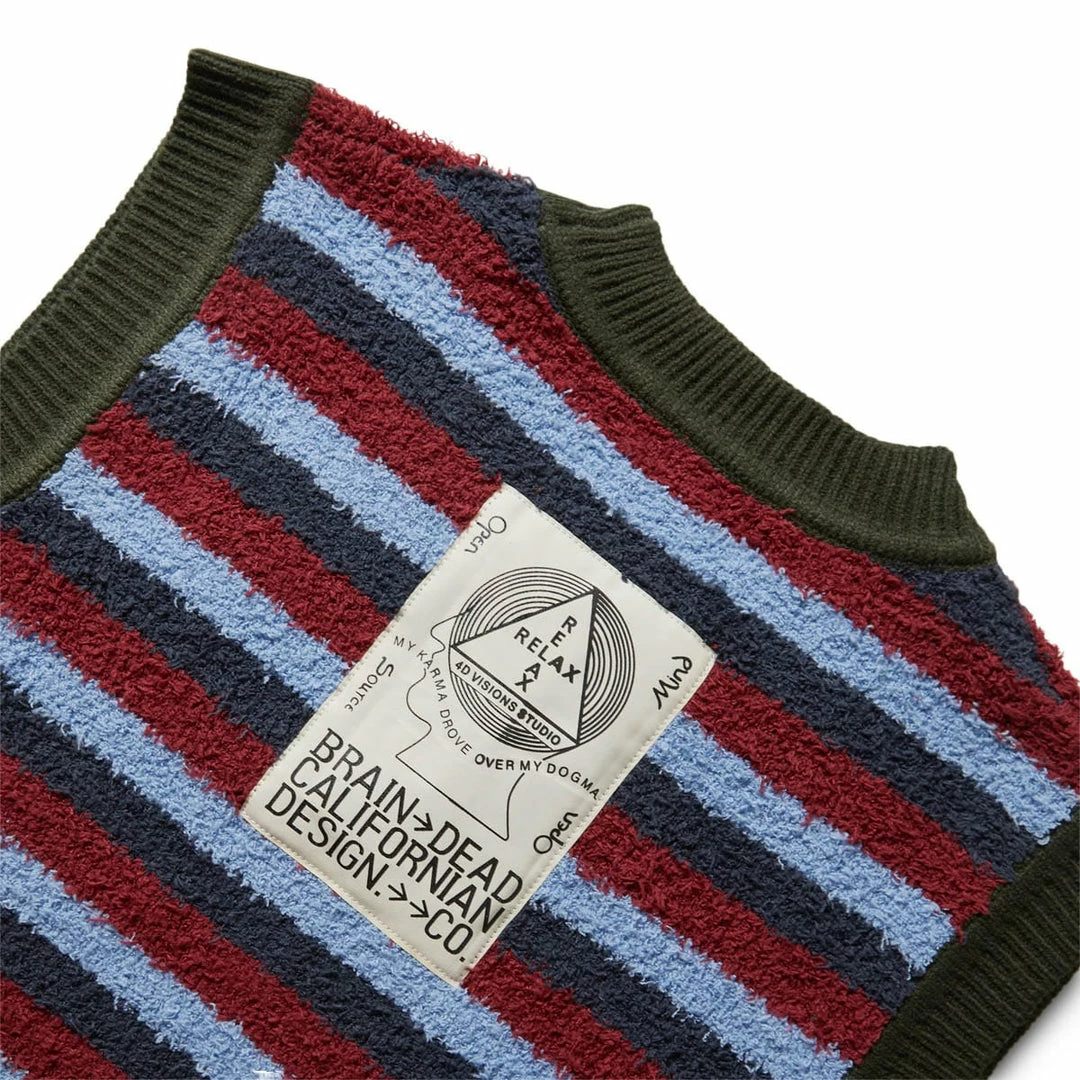 Brand new π Brain Dead TEDDY FUR STRIPED VEST Knitwear π 5 Brain Dead TEDDY FUR STRIPED VEST Knitwear