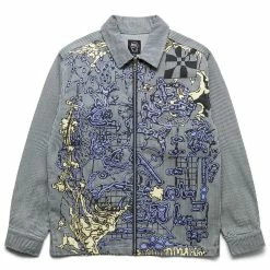 Brain Dead TUBES HICKORY STRIPE ZIP SHIRT Outerwear