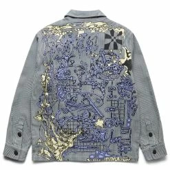 Brain Dead TUBES HICKORY STRIPE ZIP SHIRT Outerwear