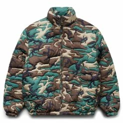 ERL Outerwear CAMO QUILT PUFFER COAT WOVEN