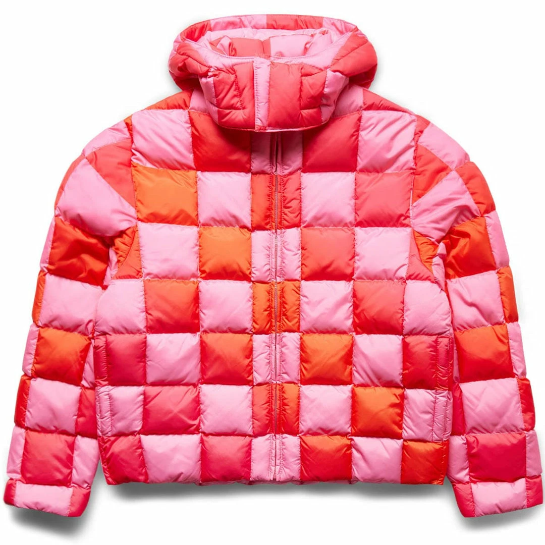 Deals ❤️ ERL GRADIENT CHECKER HOODED PUFFER 🧥 COAT WOVEN Outerwear 😍 1 ERL GRADIENT CHECKER HOODED PUFFER COAT WOVEN Outerwear