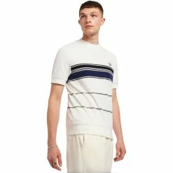 Fred Perry T-Shirts & Long Sleeves STRIPED TOWELLING T-SHIRT