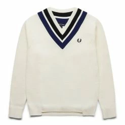 Fred Perry STRIPED V-NECK JUMPER Knitwear