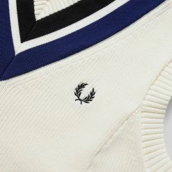 Fred Perry STRIPED V-NECK KNITTED TANK Knitwear