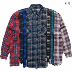 Needles FLANNEL SHIRT - 7 CUTS ZIPPED WIDE SHIRT