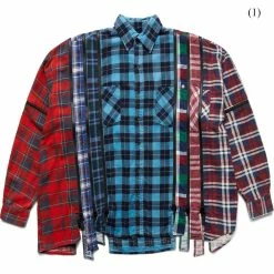 Needles FLANNEL SHIRT - 7 CUTS ZIPPED WIDE SHIRT