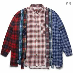 Needles FLANNEL SHIRT - 7 CUTS ZIPPED WIDE SHIRT