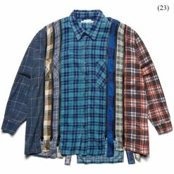 Needles FLANNEL SHIRT - 7 CUTS ZIPPED WIDE SHIRT
