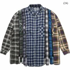 Needles FLANNEL SHIRT - 7 CUTS ZIPPED WIDE SHIRT