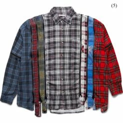 Needles FLANNEL SHIRT - 7 CUTS ZIPPED WIDE SHIRT