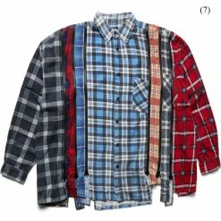 Needles FLANNEL SHIRT - 7 CUTS ZIPPED WIDE SHIRT