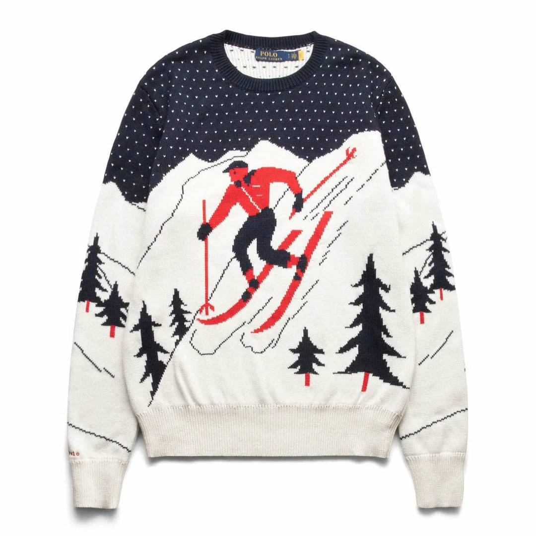 Cheapest 🔥 Polo Ralph Lauren Knitwear JACQUARD STITCHED SKI MOTIF CREWNECK SWEATER 🤩 1 Polo Ralph Lauren Knitwear JACQUARD STITCHED SKI MOTIF CREWNECK SWEATER