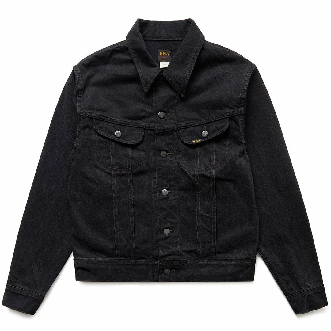 New 👏 RRL Outerwear BLACKWASHED DENIM JACKET ❤️ 1 RRL Outerwear BLACKWASHED DENIM JACKET