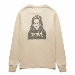 X-Girl WASHED FACE LOGO L/S TEE
