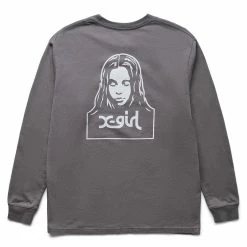 X-Girl WASHED FACE LOGO L/S TEE