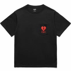 X-Girl HEART EMBROIDERY POCKET S/S TEE T-Shirts & Long Sleeves