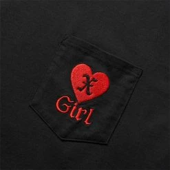 X-Girl HEART EMBROIDERY POCKET S/S TEE T-Shirts & Long Sleeves