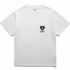 X-Girl T-Shirts & Long Sleeves HEART EMBROIDERY POCKET S/S TEE