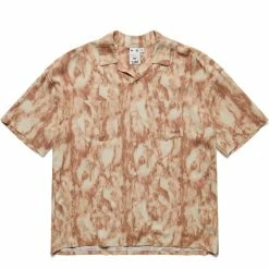 X-Girl Shirts MARBLE PRINT OPEN COLLAR SHIRT