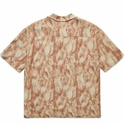 X-Girl Shirts MARBLE PRINT OPEN COLLAR SHIRT